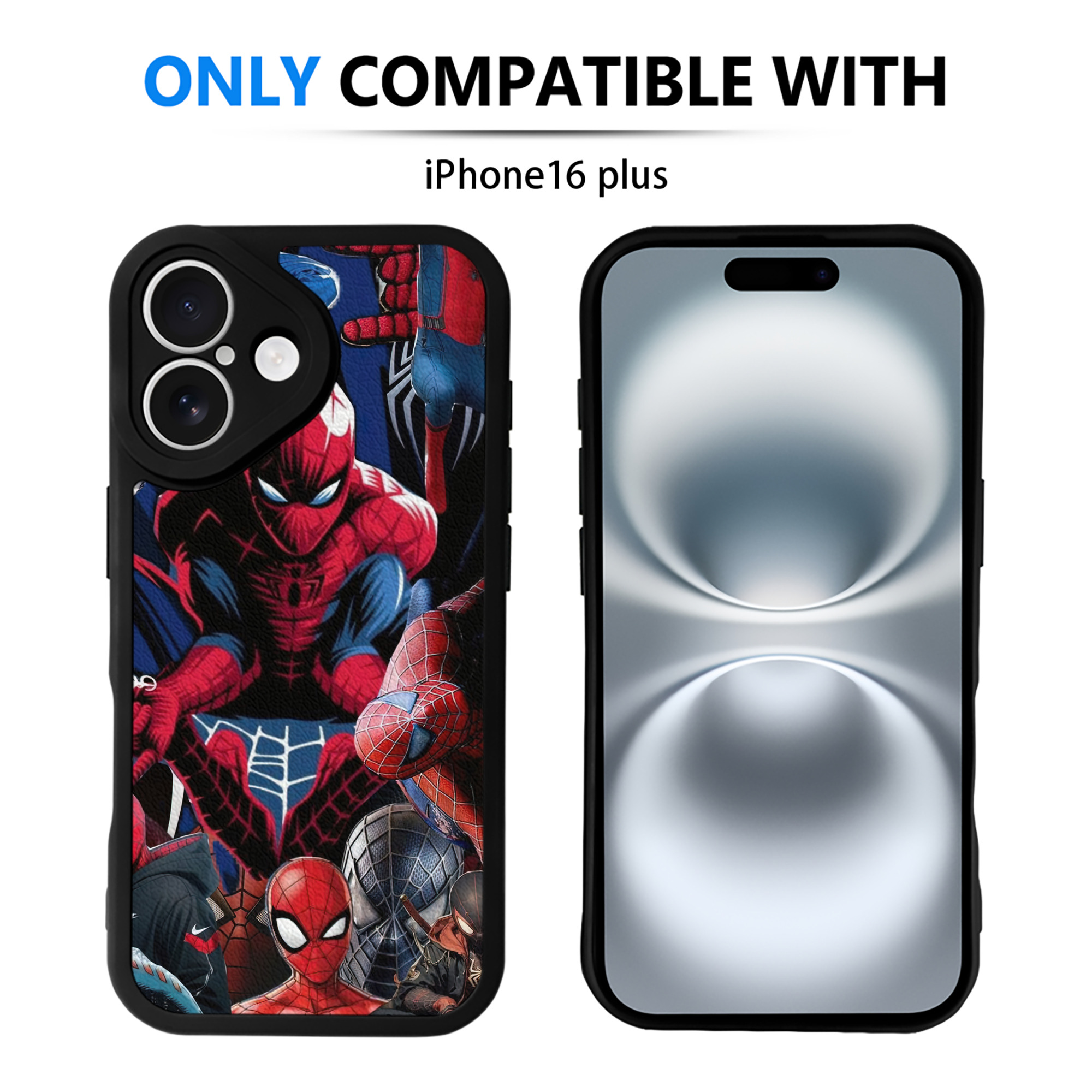 Spider Man スパイダーマン 【iPhone 16シリーズ対応】シリコンスマホケース（レザー調） 材質：シリコン